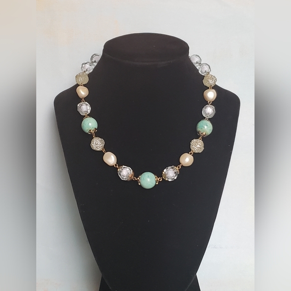 Turquoise Crystal Pearl Beaded Bracelet - Picture 2 of 4